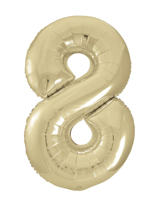 Large Foil Number Foil 34"(86cm) Champagne Gold 8
