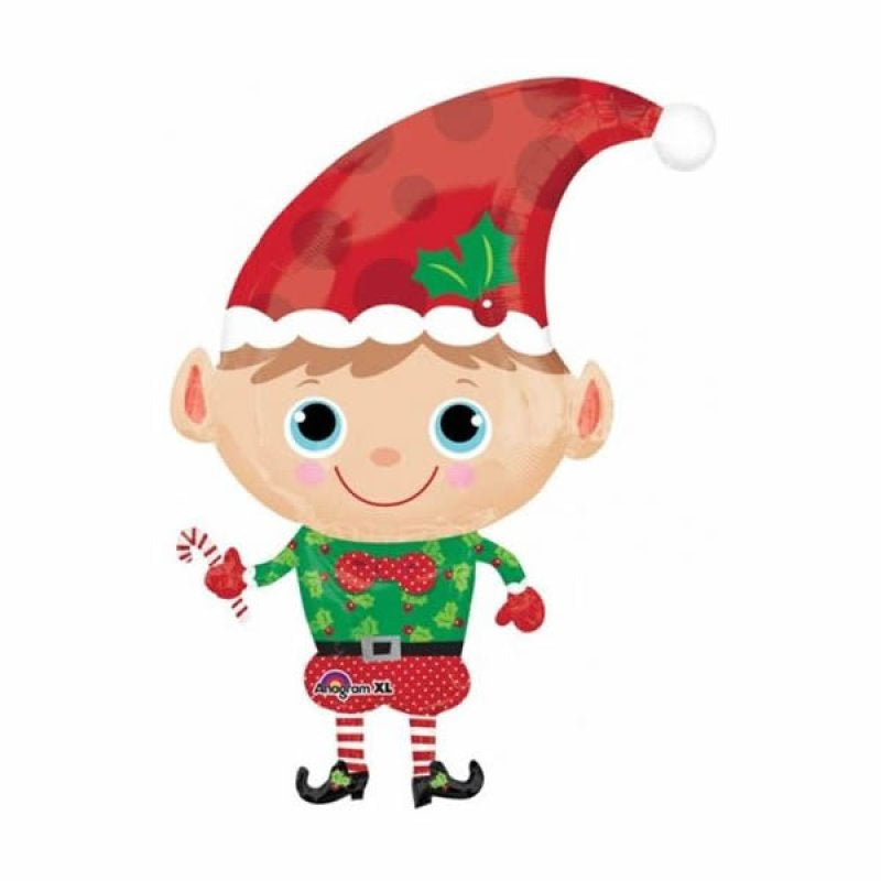 SuperShape Christmas Elf Foil Balloon – 66cm x 91cm (Self-Sealing)