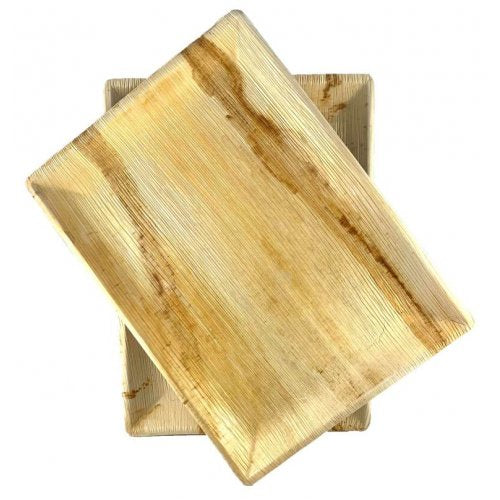 Eco Friendly Palm Leaf Rectangle Platter Pack Of 10