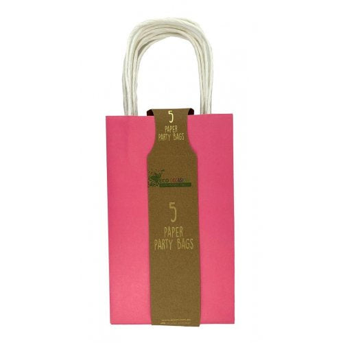 Party Bag Paper 215x130x80mm Fuchsia Pack 5