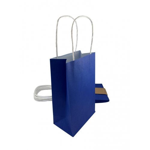 Party Bag Paper 215x130x80mm Navy Blue Pack 5