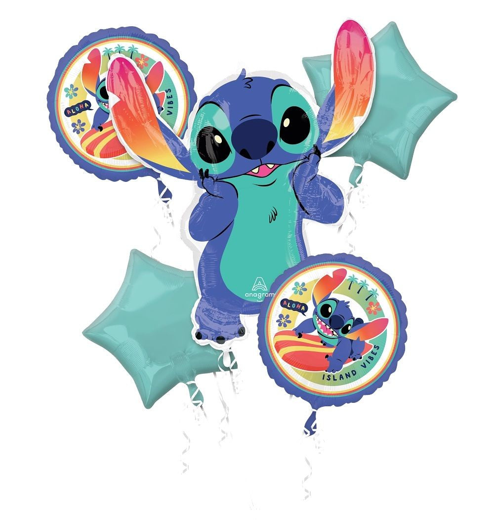 Anagram Licensed Balloon Bouquet Kit Stitch Pack of 5