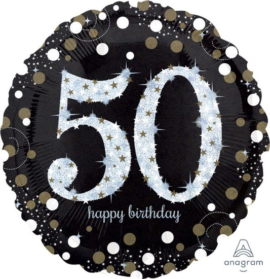 Jumbo Shape Foil Supershape Balloon Holographic Sparkling Birthday 50th