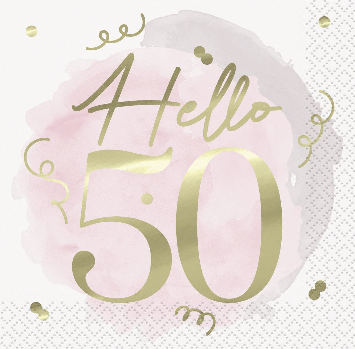 Blush Hello 50 Foil Stamped Luncheon Napkins 33cm 16 Pack