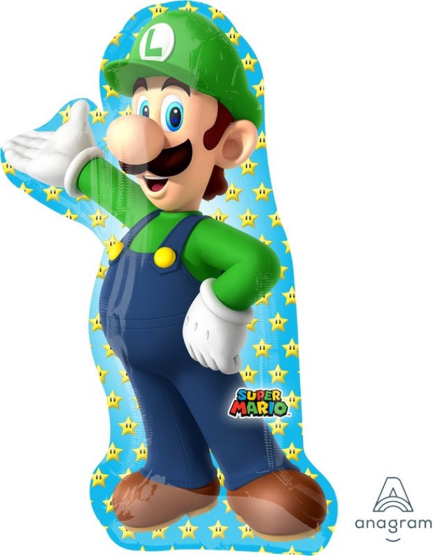 Supershape Mario Brothers Luigi Foil Balloon
