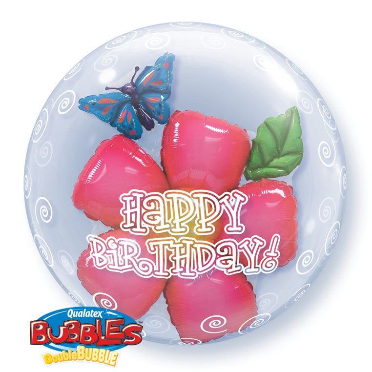 DOUBLE BUBBLE BALLOON Balloon 24" Birthday Flower