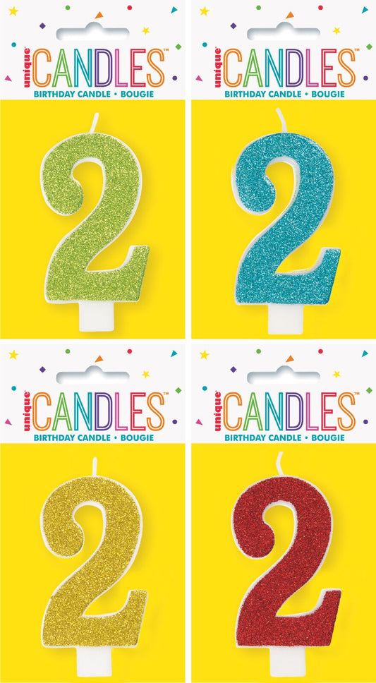 GLITTER NUMBER EACH CANDLE - 2