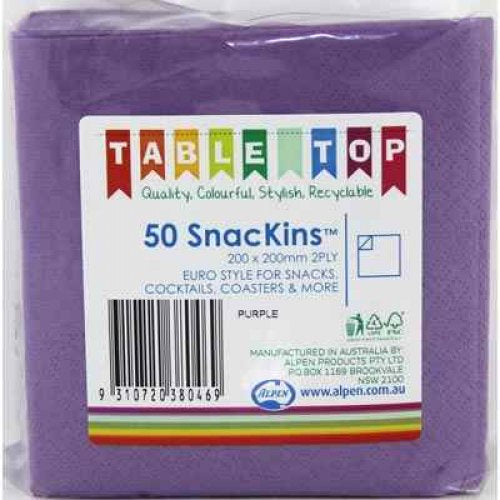 Cocktail Napkins Purple Pack Of 50