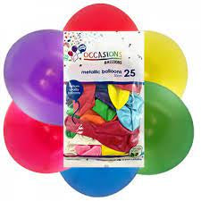 OCCASION BALLOON MET (30CM) PACK 25 - ASSORTED