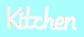 Wooden Word 'kitchen' (white) - Splosh