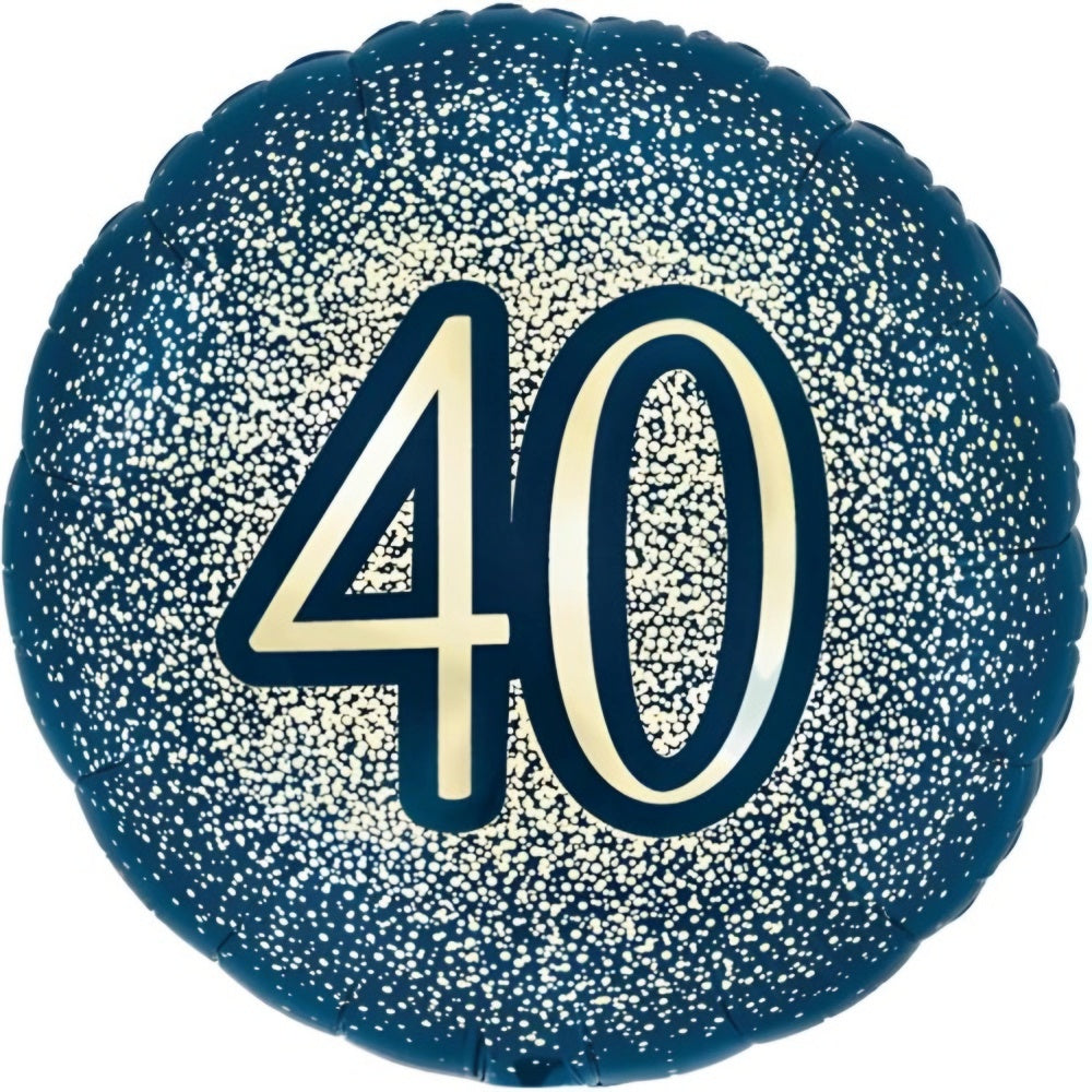 18 inch Metallic Glitter Navy Gold 40 Pack 1