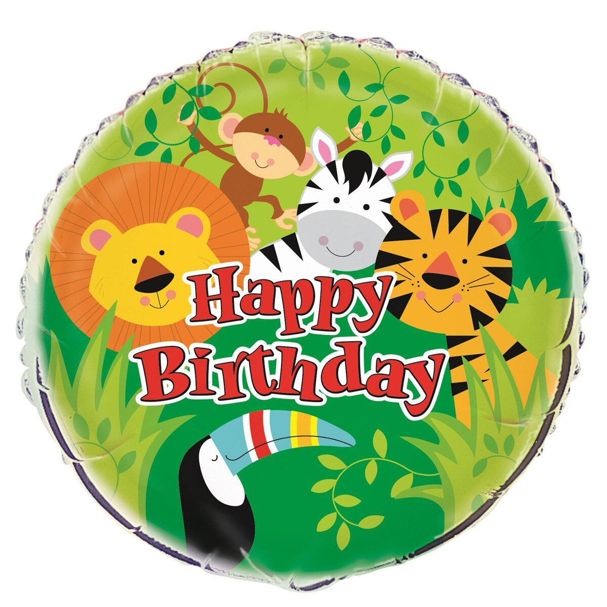 Animal Jungle "Happy Birthday" 45cm (18") Foil Balloon