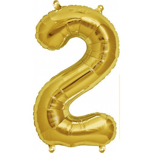 FOIL NUMBER BALLOON 16"(40CM) AIR FILLED ONLY GOLD 2