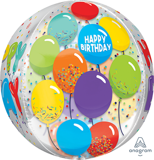 Orbz Happy Birthday Celebration Clear