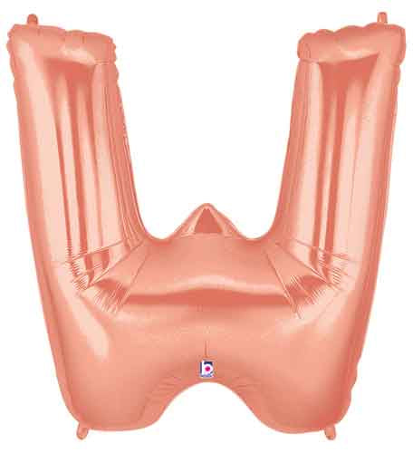 Large Foil Alphabet 34inch Balloon Rose Gold- W