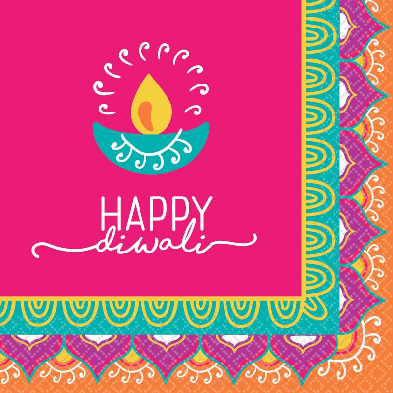 Diwali BEVERAGE Napkins Pack of 16