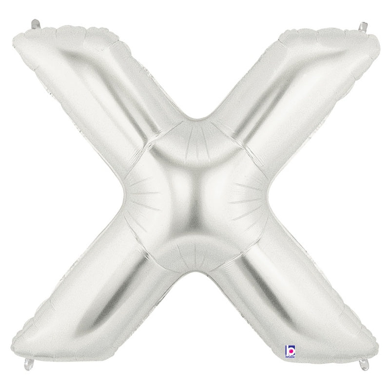 Large Foil Alphabet 34inch Balloon Silver - X