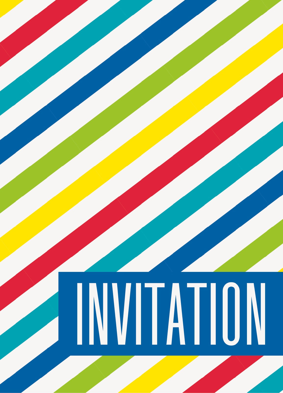 Invitations Bright Stripes Pk8