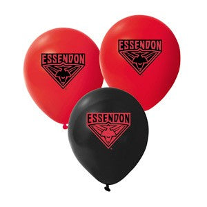 Afl Essendon Team Latex Balloons Pk25