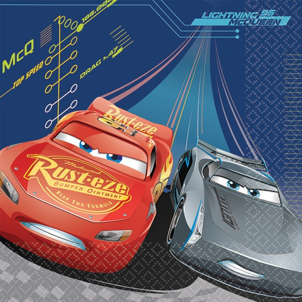 DISNEY CARS 3 LUNCH NAPKINS PACK OF 16