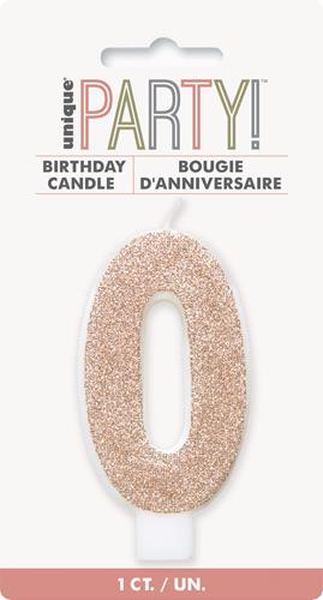 GLITTER ROSE GOLD NUMERAL CANDLE-0
