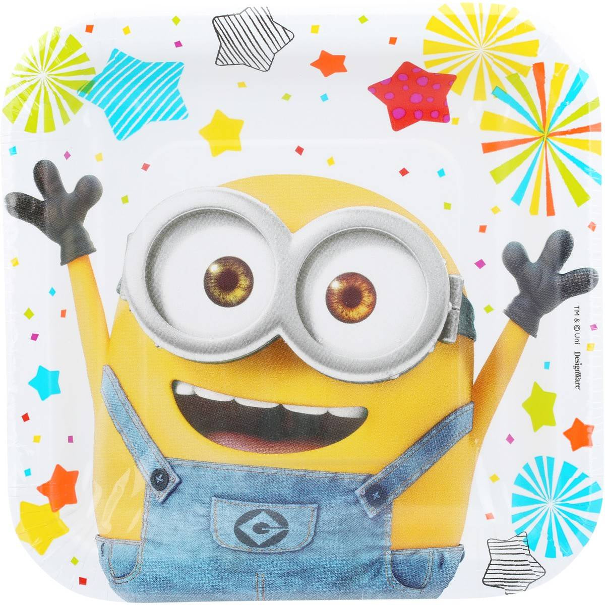 Minions Despicable Me 3 Square Plate 7"(17cm) Pack Of 8