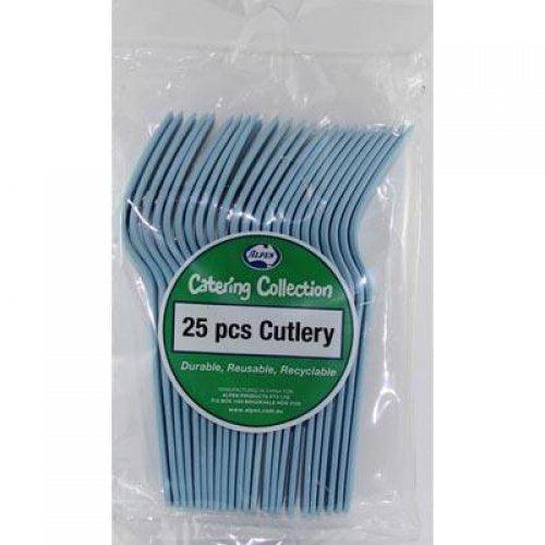 Plastic Forks Light Blue Pack of 20