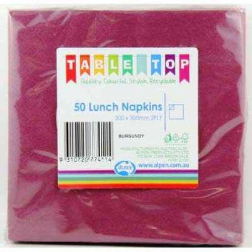 Lunch NAPKINS BURGUNDY Pack of 50