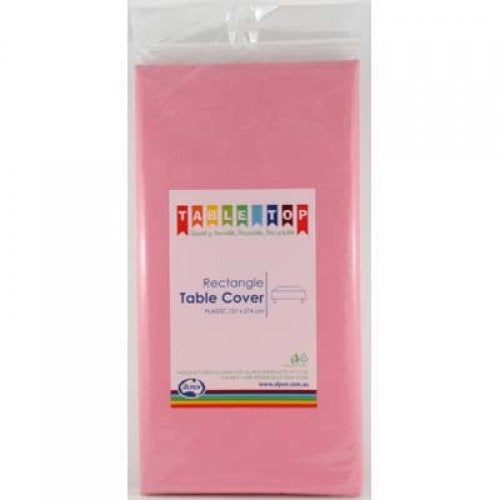 Rectangle Plastic Tablecover Light Pink