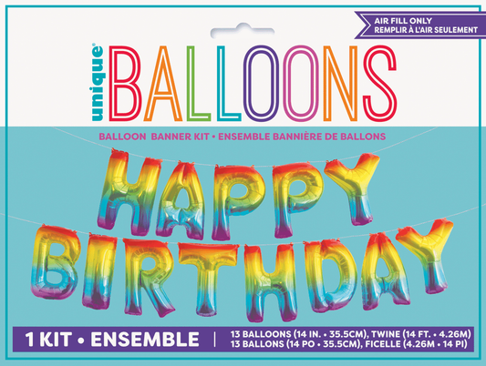 Happy Birthday Rainbow Foil Letter Balloon 35cm