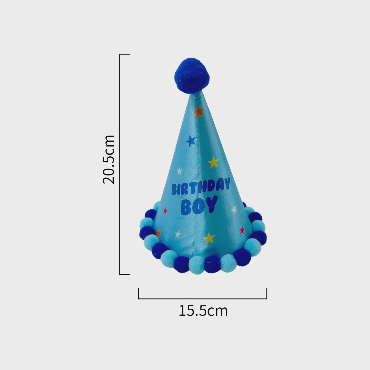 Pom Pom Party Hat – Birthday Boy (20.5 × 15.5cm)