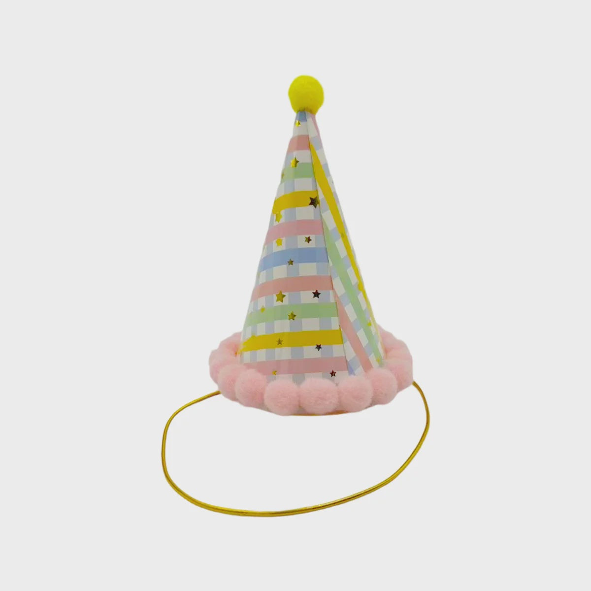 Pom Pom Party Hat – Pastel (16 × 18.5cm)