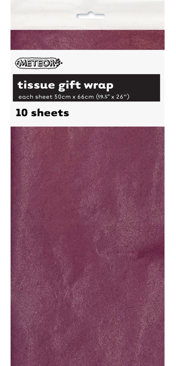 10 TISSUE SHEETS - BURGUNDY