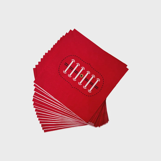 Footy Napkins - 33x33cm Aussie Rules Football Theme Party Napkins (Pack of 16) for Sports Events & BBQs