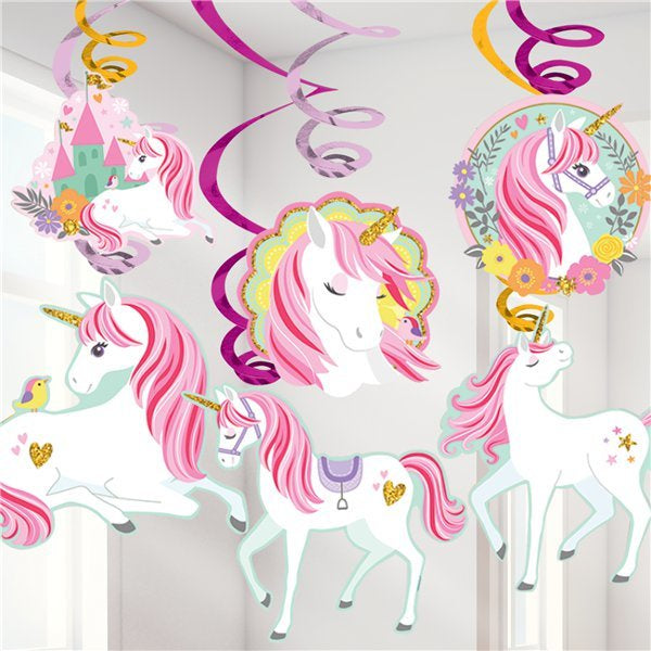 Magical Unicorn Hanging Swirls Decorations