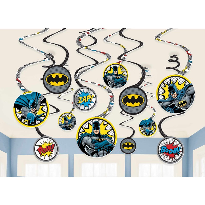Batman Heros Unite Spiral Swirl Hanging Decorations