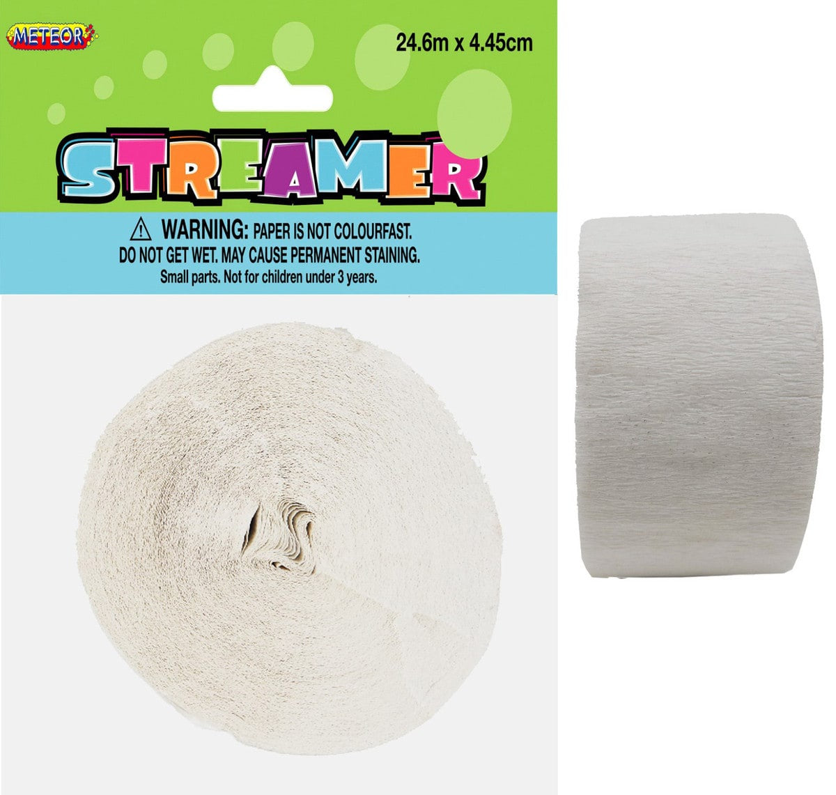 Crepe Streamer Bright White 24m (81ft) Pack of 1