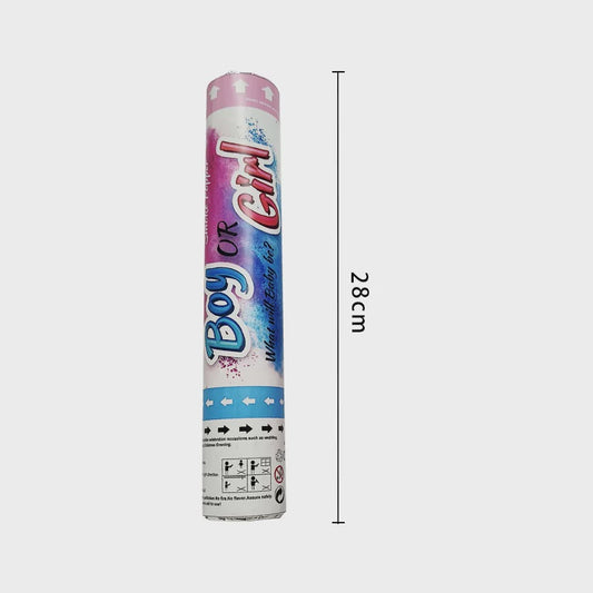 Gender Reveal Smoke Popper – Blue 28cm Party Cannon