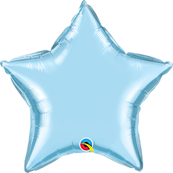 Star Pearl Light Blue Plain Foil Balloon 20"