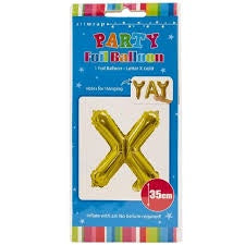 Foil Balloon 35cm Gold X