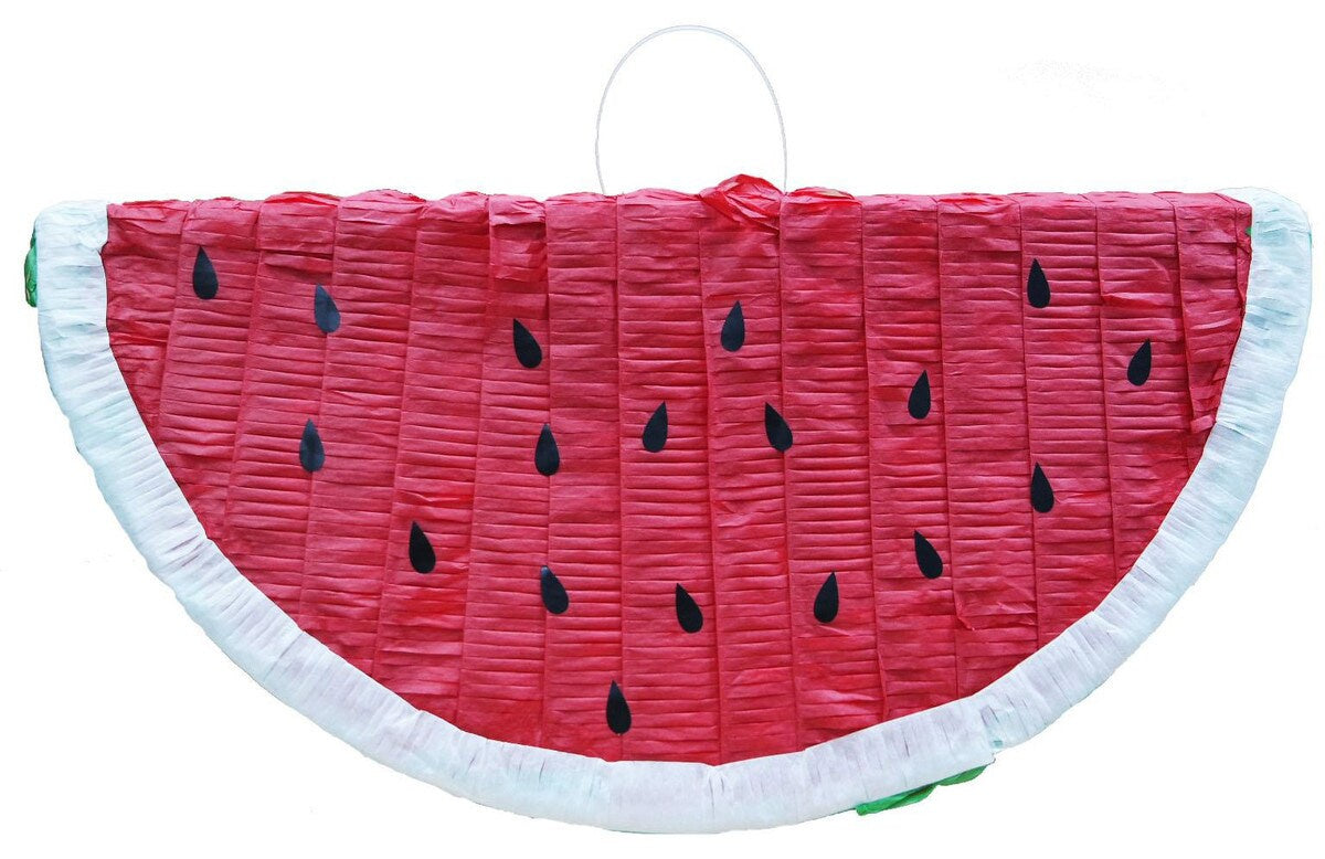 Pinata Watermelon – 25.5cm H x 50cm W x 23.6cm D (10" x 19.7" x 9.3") – Fun and Colorful Party Decoration