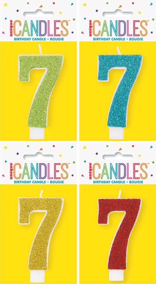 GLITTER NUMBER EACH CANDLE - 7