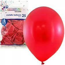 OCCASION BALLOON MET (30CM) PACK 25 - RED