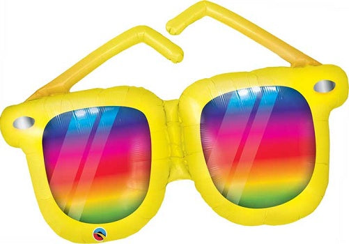 LARGE FOIL SUPERSHAPE BALLOON 42" RAINBOW SUNGLASES