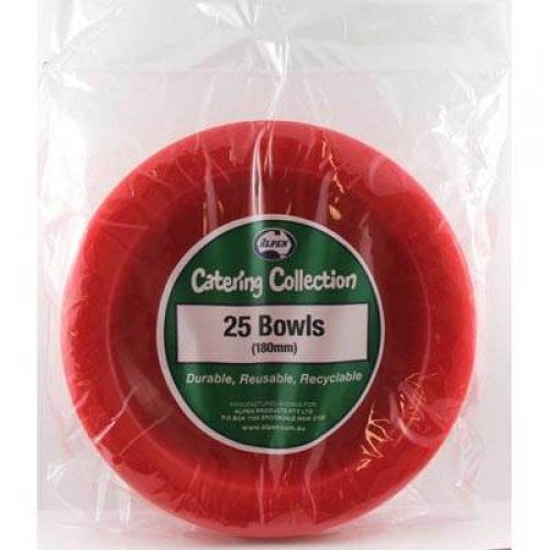 Plastic Bowl Red Pack of 20