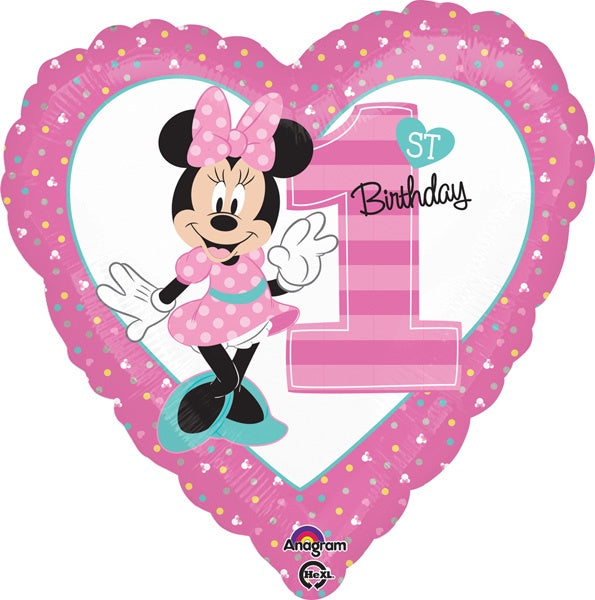 Baby Minnie Mouse Fun To Be One Happy Birthday Foil Balloon 45cm(18")