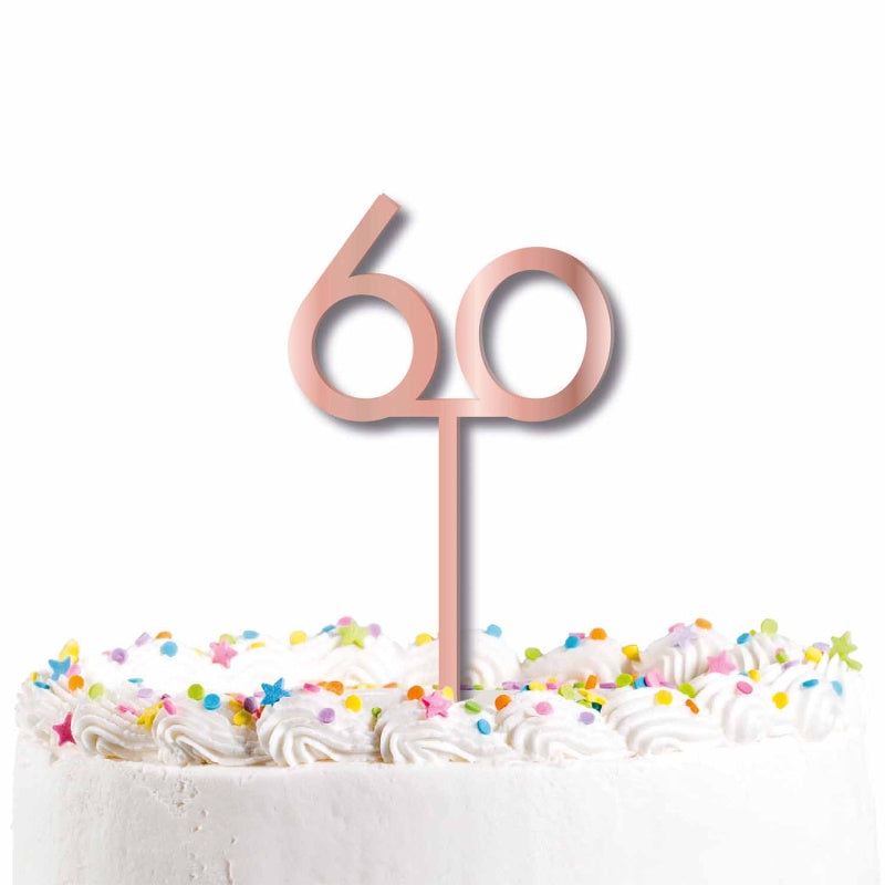 CAKE TOPPER PICK 60 ROSE GOLD ACRYLIC