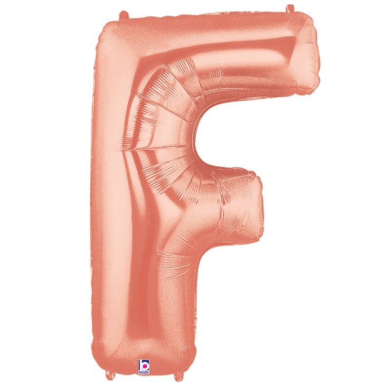 LARGE FOIL Alphabet 34inch BALLOON ROSE GOLD - F