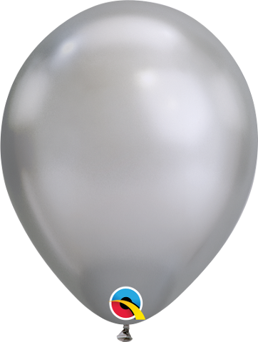 7" BALLOON CHROME SILVER PACK OF 100
