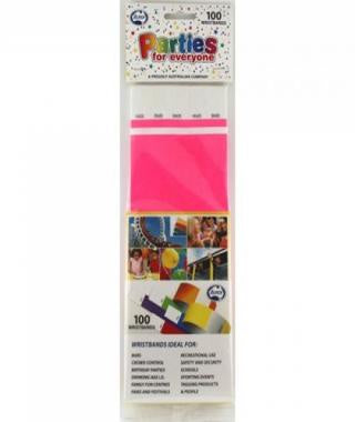 TYVEK WRISTBAND HOT PINK PACK OF 100